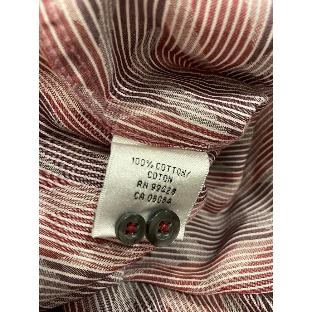 Johnston Murphy Mens L/S Geometric Tailored Fit Red Dress Shirt Size Large L EUC